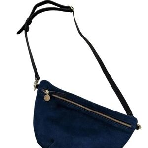 Clare V Grande Fanny - Suede Navy Blue